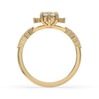 2 Carat Round Diamond Ring with Elegant Pave Setting