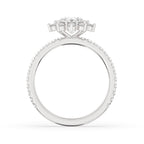 Round Brilliant Cut Diamond with Chevron Wedding Ring