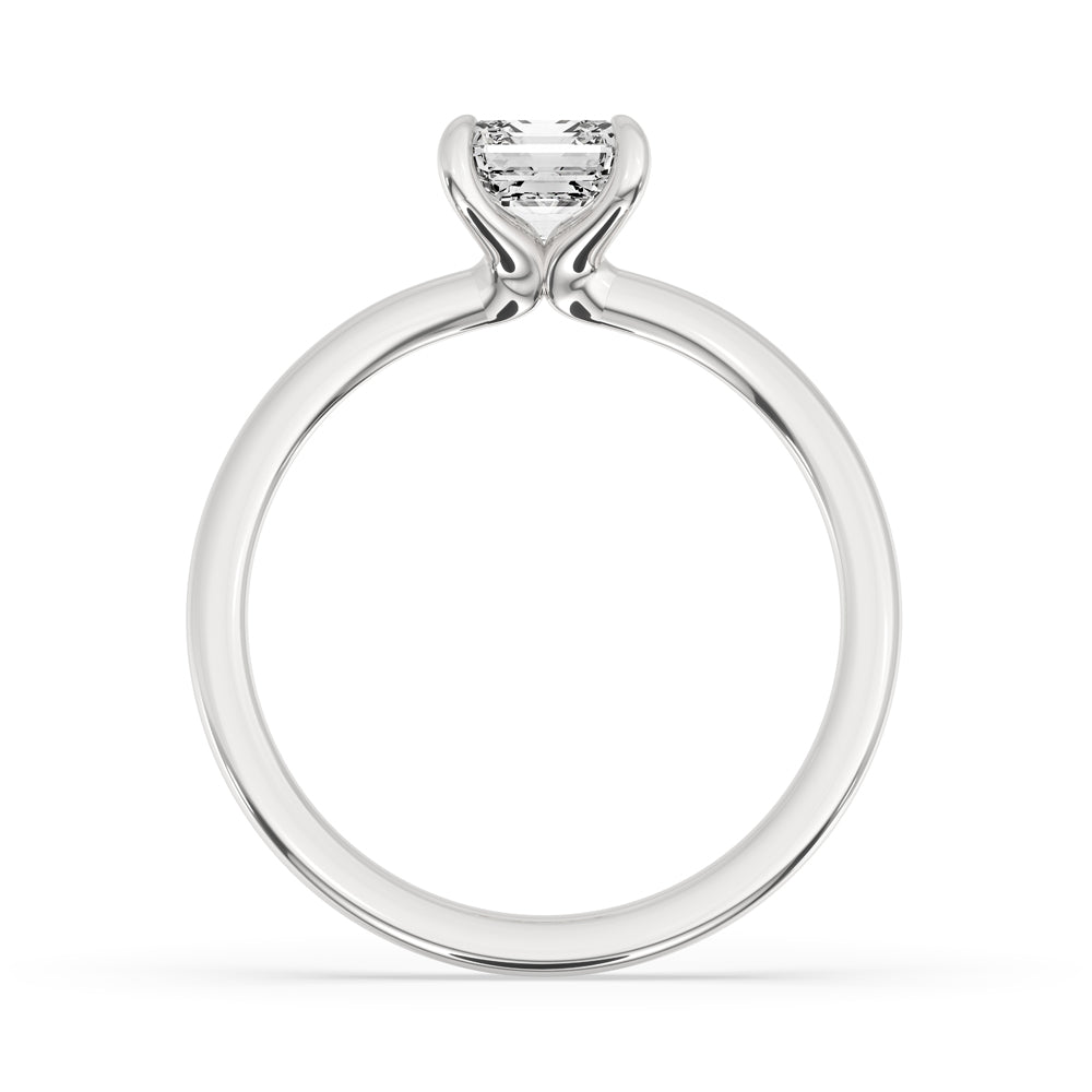 Diamond Solitaire Engagement Ring with Asscher Style