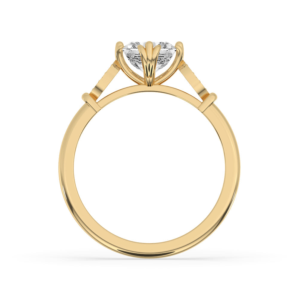 Asscher Cut Diamond Ring With Side Stones