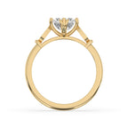 Asscher Cut Diamond Ring With Side Stones