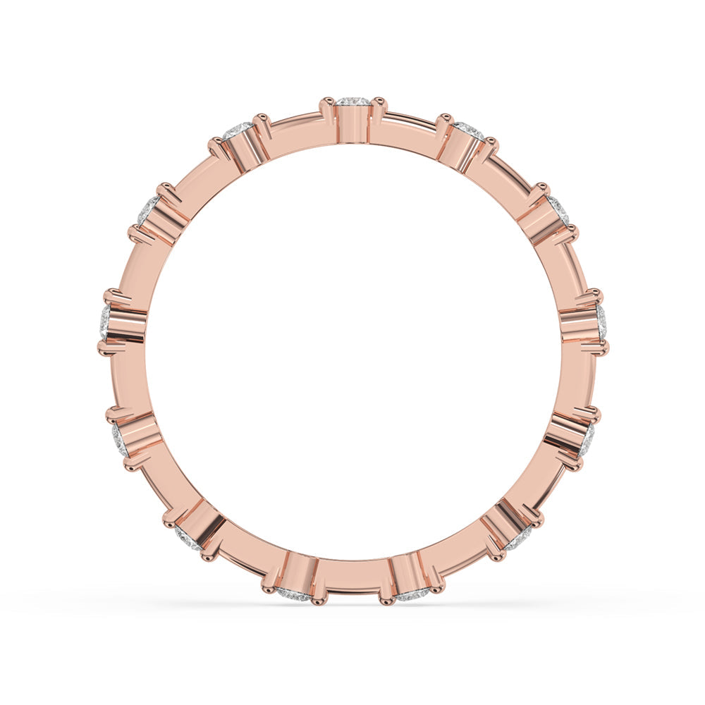 Round Cut Bubble Band Engagement Ring Image secondaire du produit