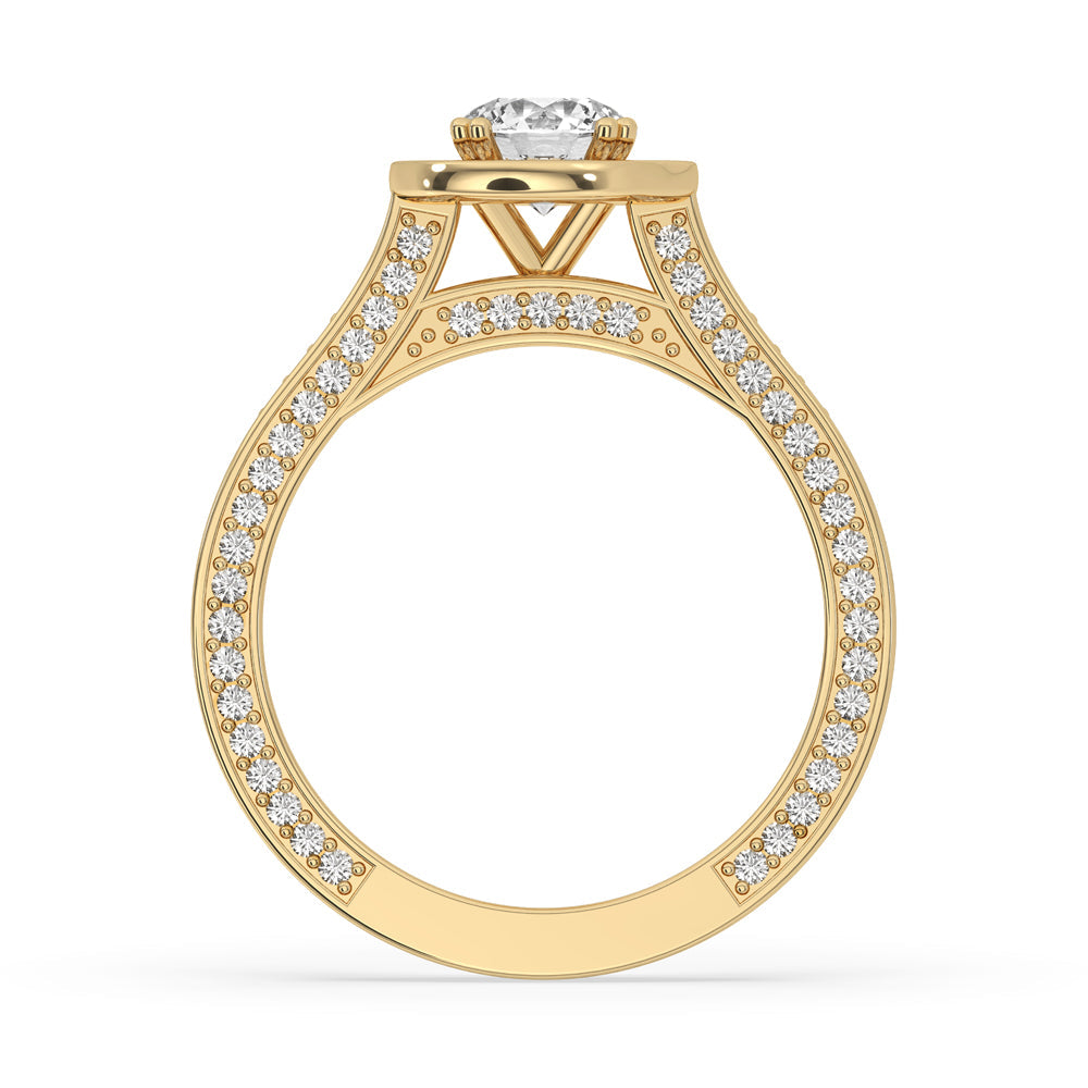 Halo Diamond Engagement Ring With Pave Style