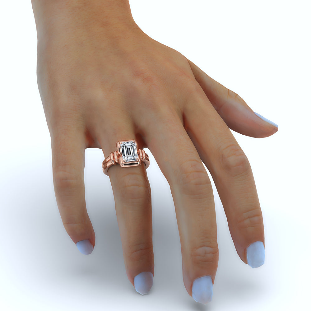 Emerald Solitaire Ring Secondary image