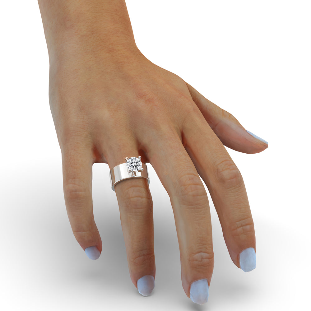 Wide Band Diamond Ring