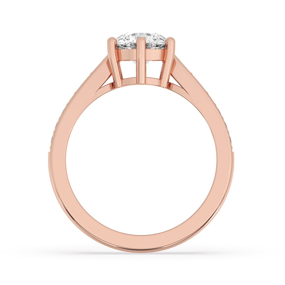 Round Cut Diamond Six Prong Engagement Ring