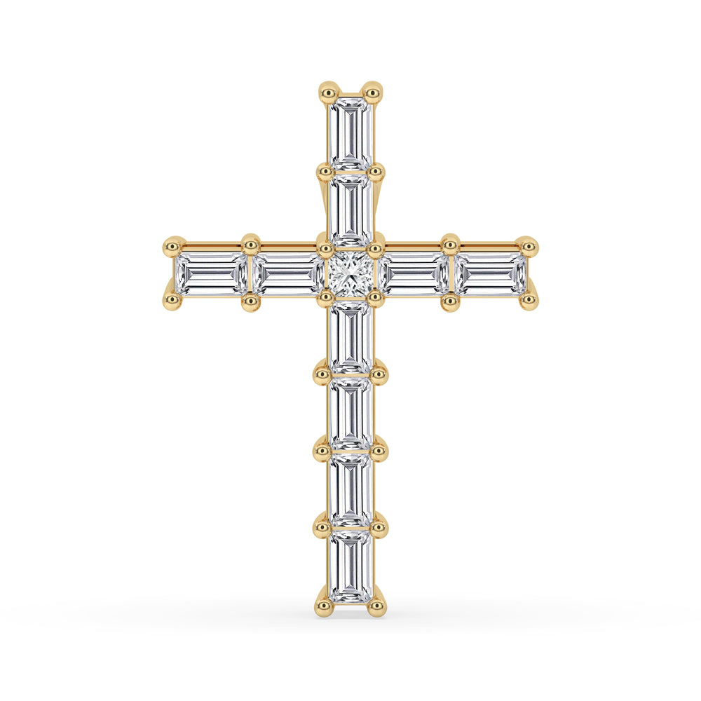 Yellow Gold Diamond Cross Pendant for Every Occasion Image principale du produit