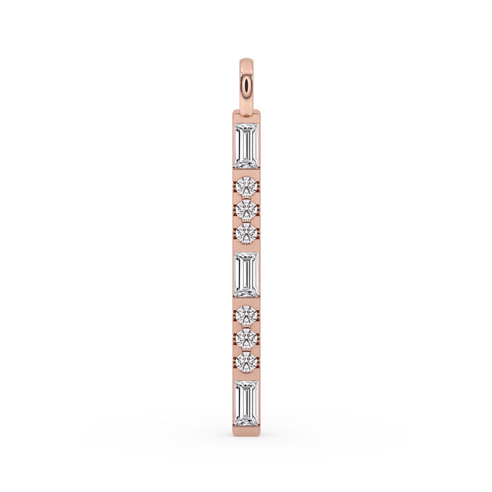 Diamond Bar Pendant In Rose Gold Main image