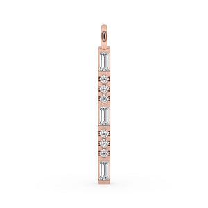 Diamond Bar Pendant In Rose Gold