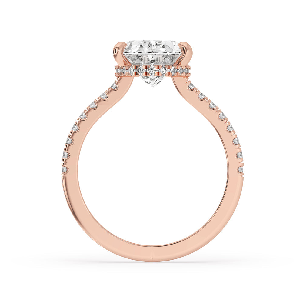 Oval Hidden Halo Engagement Ring for Modern Elegance Secondary image