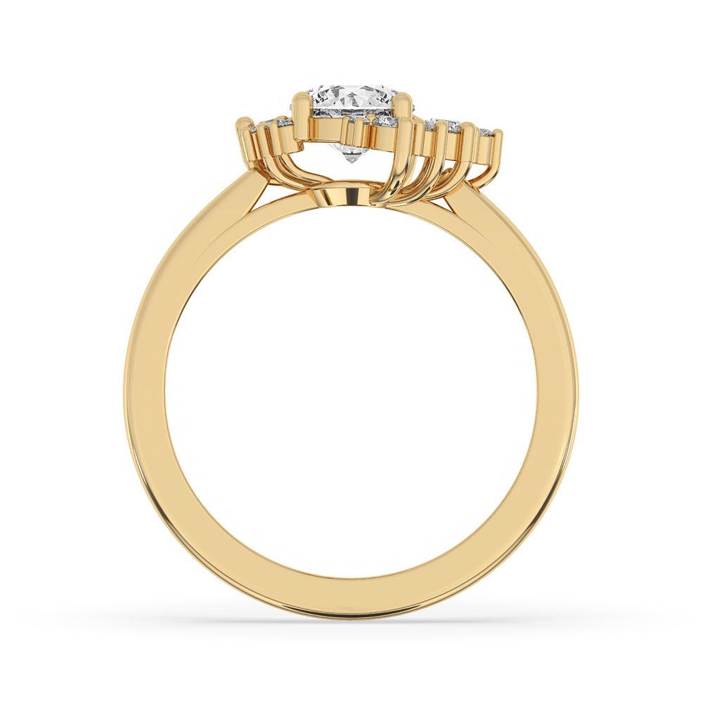 Round Cut Cluster Diamond Ring