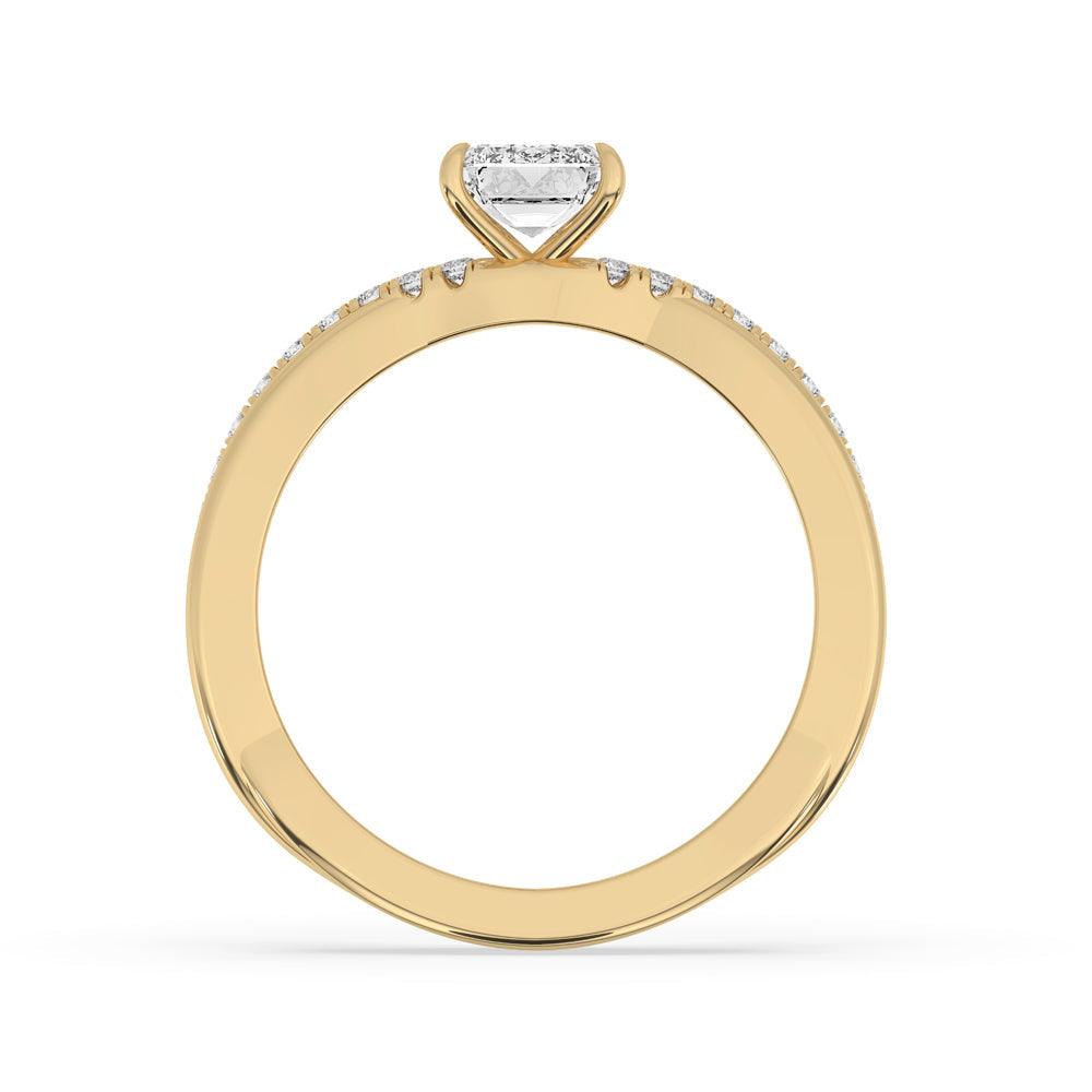 Twist Engagement Ring With Pave style