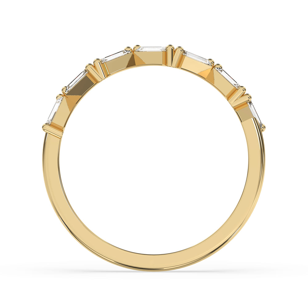 Baguette Wedding Band in Unique Zig Zag Design