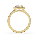 Heart Cut Diamond Ring With Pave Band