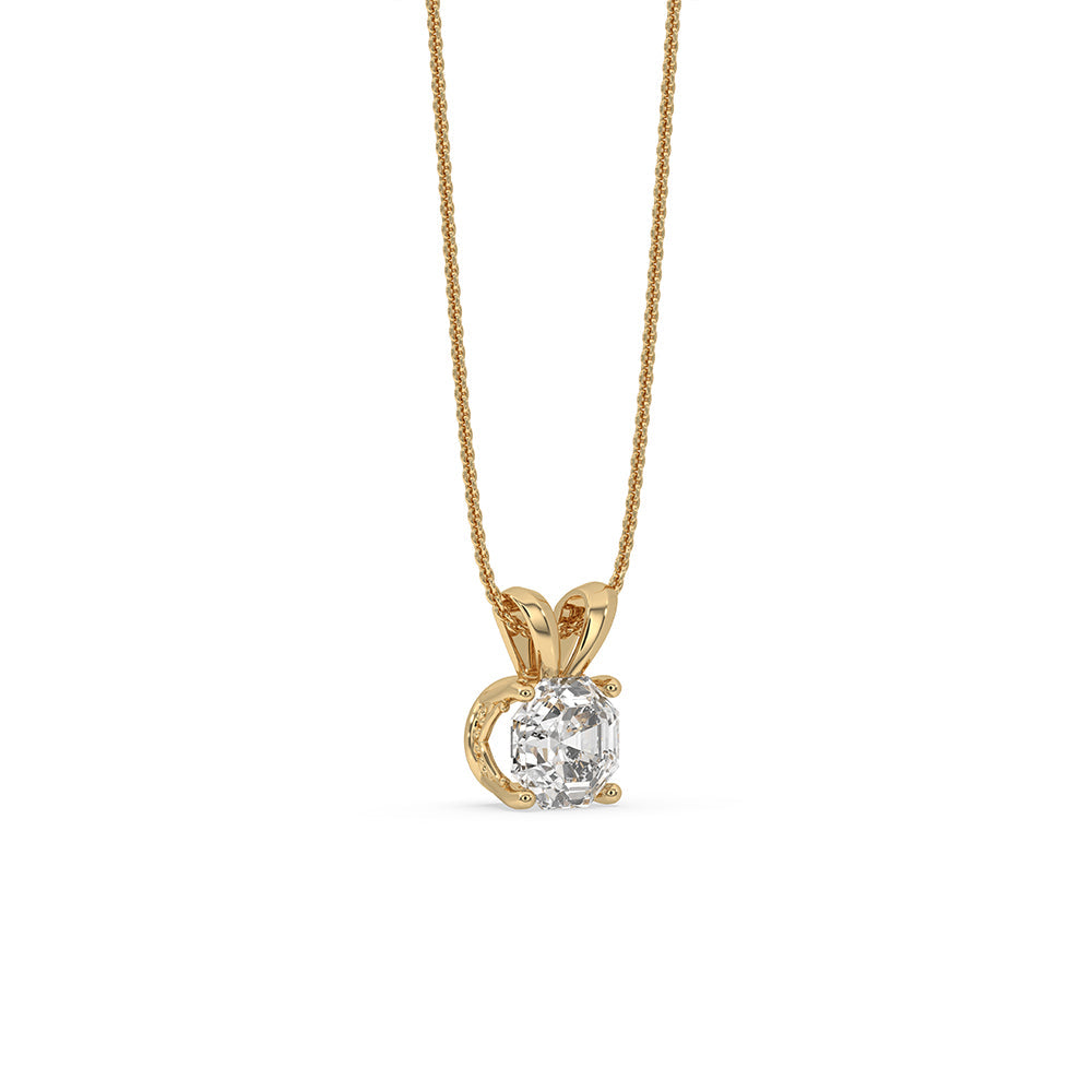 Solitaire Diamond Pendant With Octagon Cut