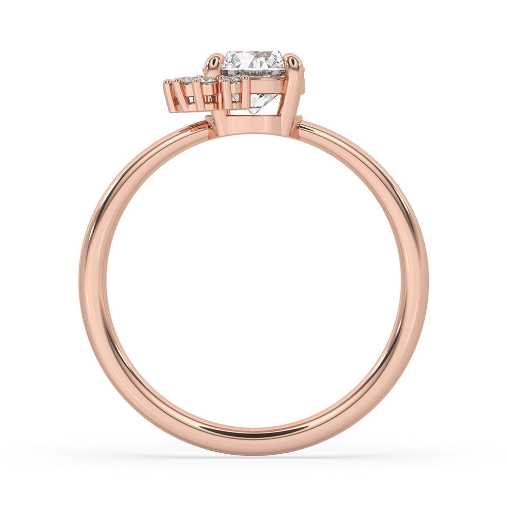 Half Halo Engagement Ring In Rose Gold