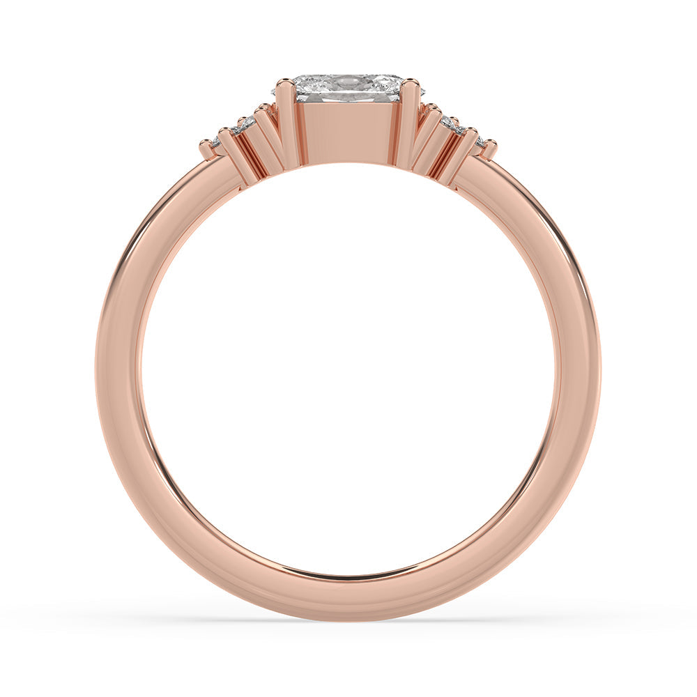 7 Stone Diamond Ring In Rose Gold