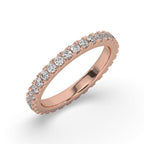 Rose Gold Diamond Eternity Band With Round Cut