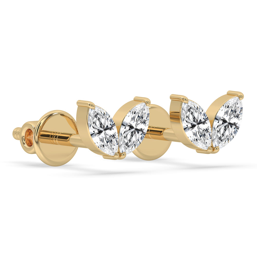 Marquise Earrings - Yellow Gold