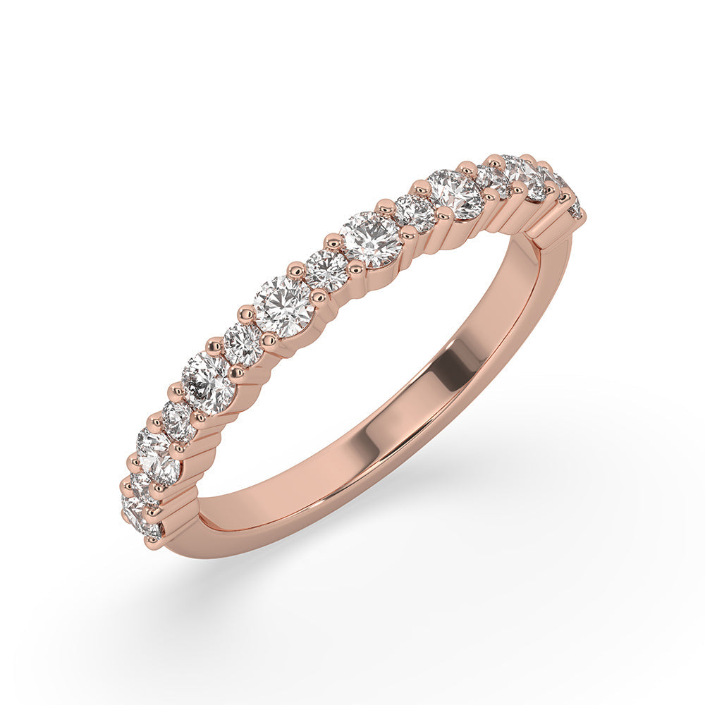 Half Eternity Diamond Band With Round Cut