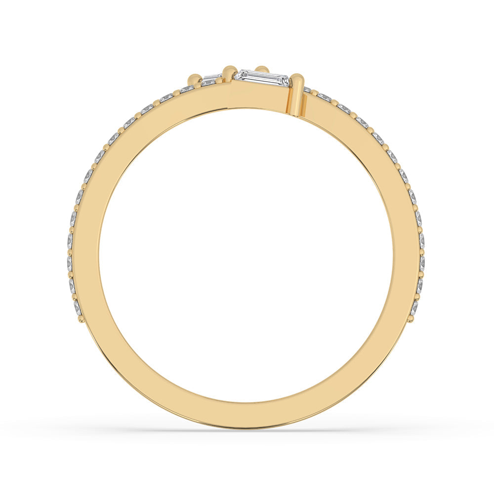 Baguette Wedding Band – Bypass Setting