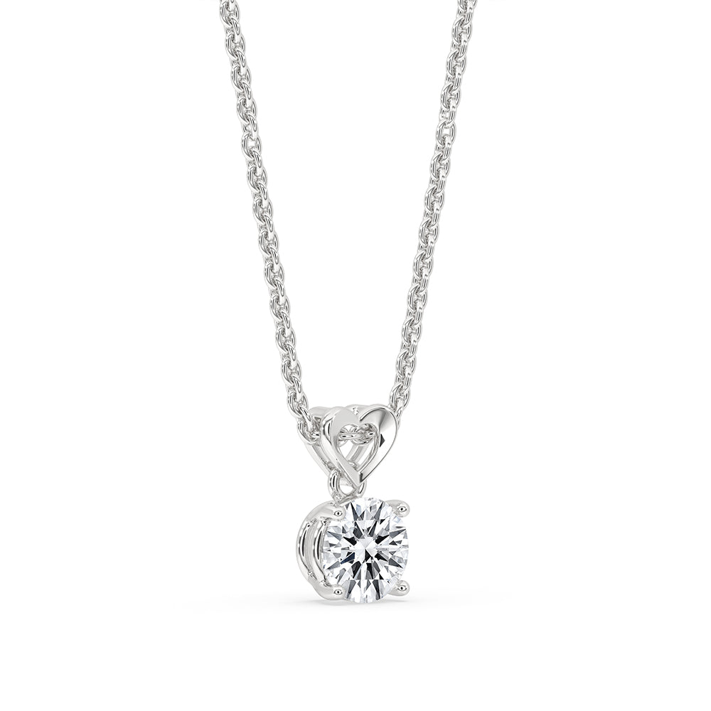White Gold Diamond Pendant with Solitaire Style