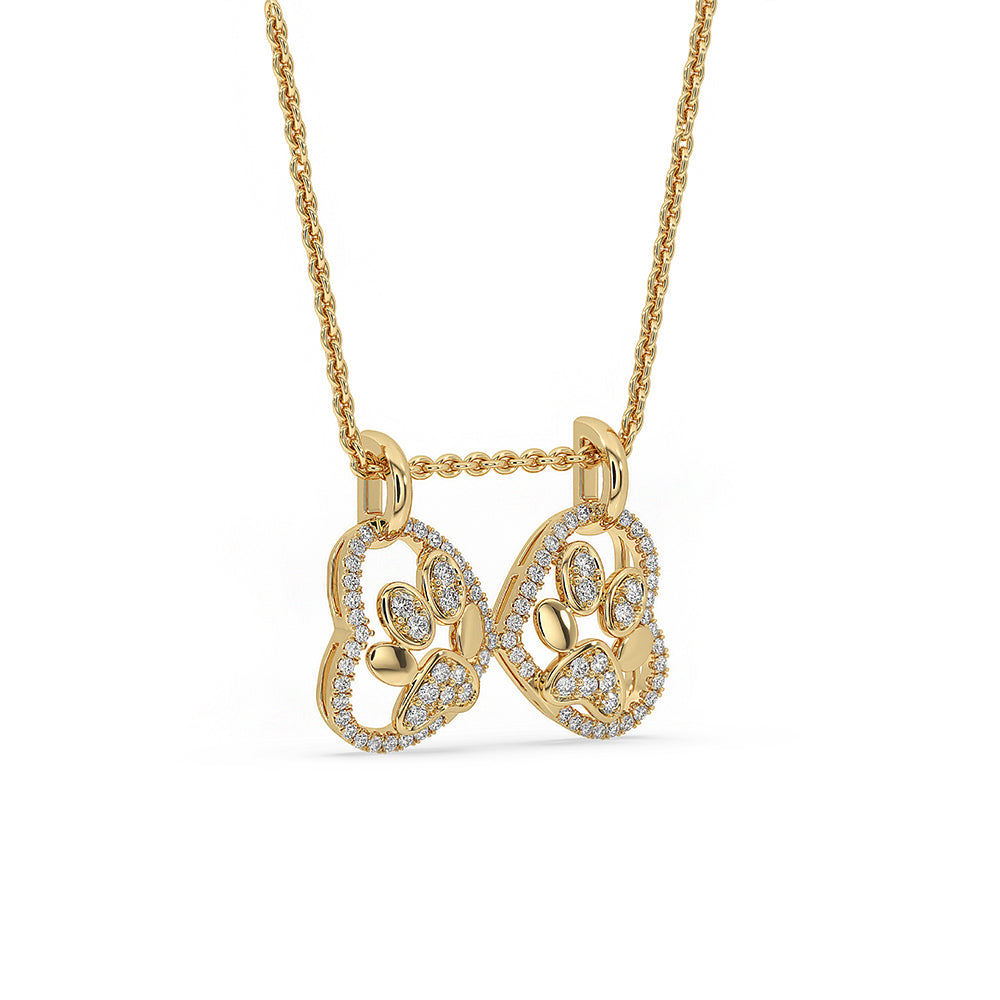 Heart Shaped Diamond Pendant - Yellow Gold