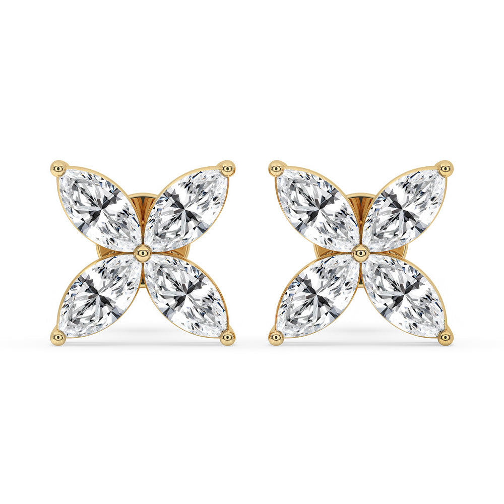 Marquise Diamond Earrings in Elegant Prong Style