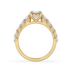 Round Brilliant Cut Diamond Ring with Side Stone