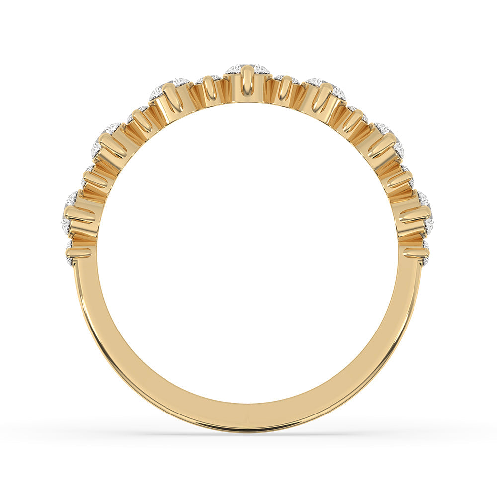 Yellow Gold Eternity Band With Round Cut Diamond