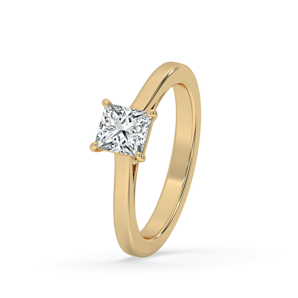Infinity Bridge Princess Cut Solitaire Ring