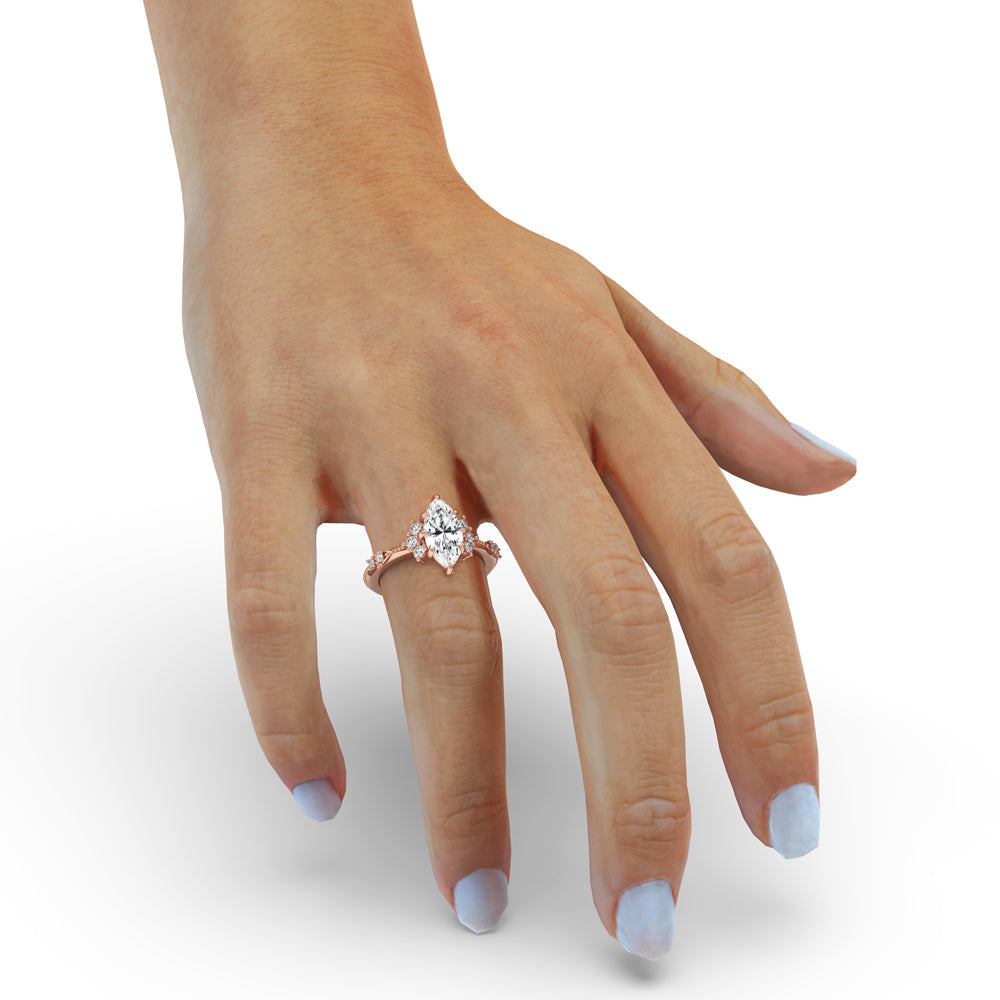 Marquise Engagement Ring with Side Stone