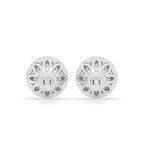 White Gold Stud Earrings With Round Diamond
