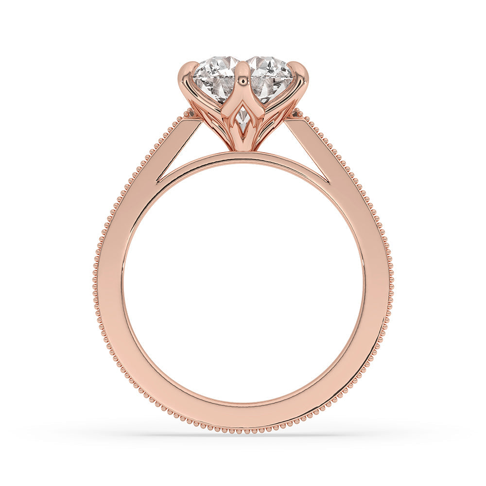 Filigree Engagement Ring with Round Diamond