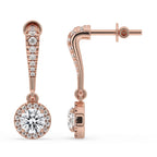Diamond Drop Earrings - Halo Style