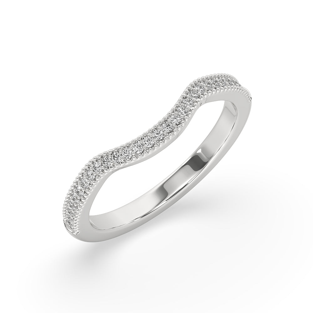 Curved Wedding Band – Half Eternity Style