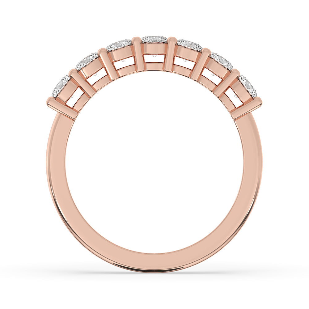 7 Stone Diamond Band In Rose Gold