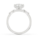 White Gold Cushion Cut Engagement Ring With Compass Prong Setting