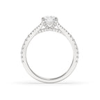 Cushion Cut Diamond Ring With Split Pave Style