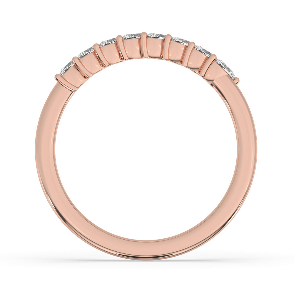 Marquise Cut Wedding Band In Rose Gold