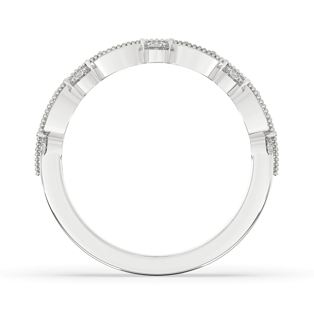Double Row White Gold Eternity Band