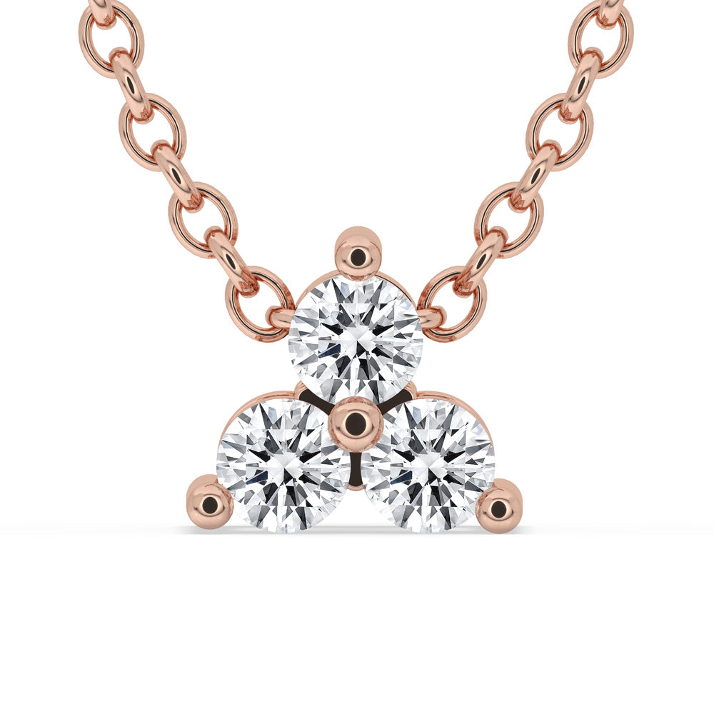 3 Stone Pendant Necklace – Round Shape