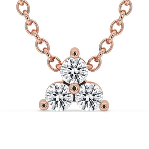 3 Stone Pendant Necklace – Round Shape