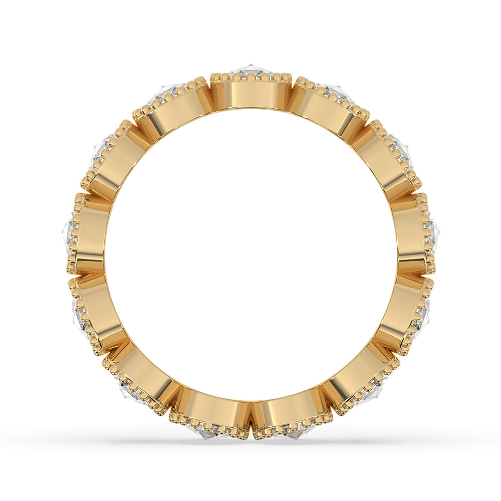 Round Rose Cut Bezel Set Eternity Band