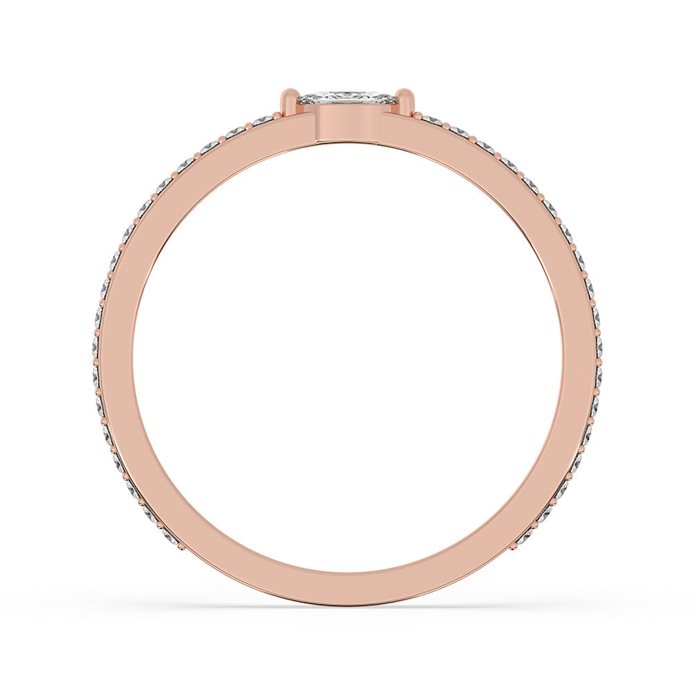 Marquise And Round Diamond 3/4 Eternity Band