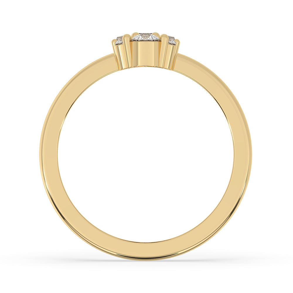 Baguette And Round Diamond Cluster Halo Engagement Ring