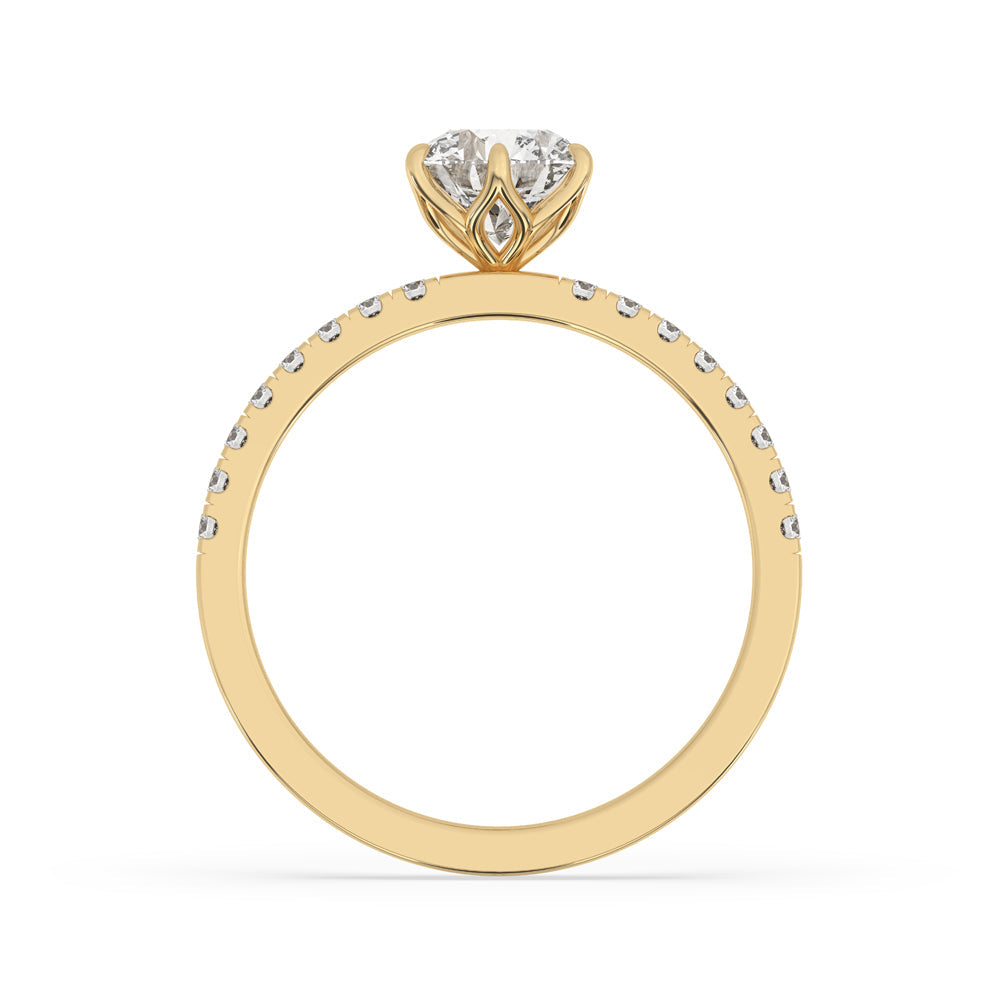 Round Cut Diamond Pave Setting Ring