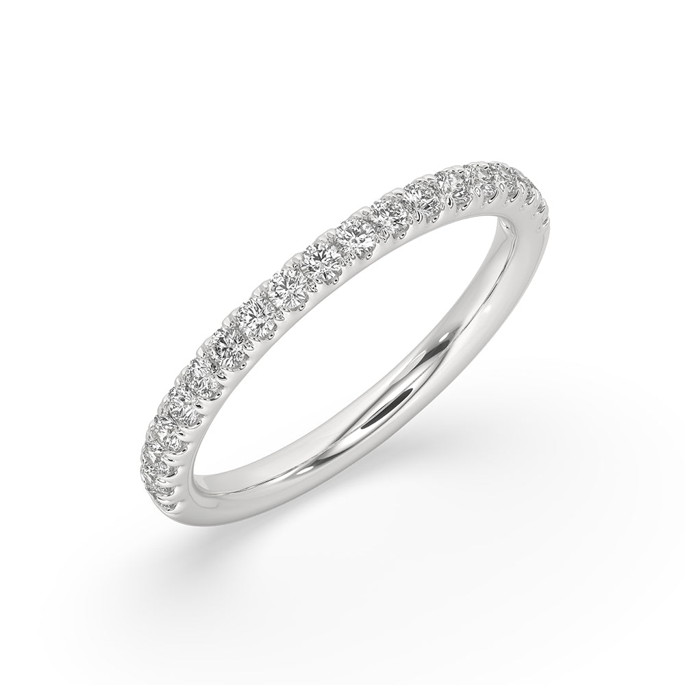 Round Diamond Wedding Band with Half Eternity