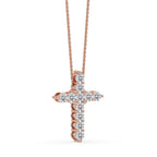 Round Cut Classic Cross Pendant in Prong Setting