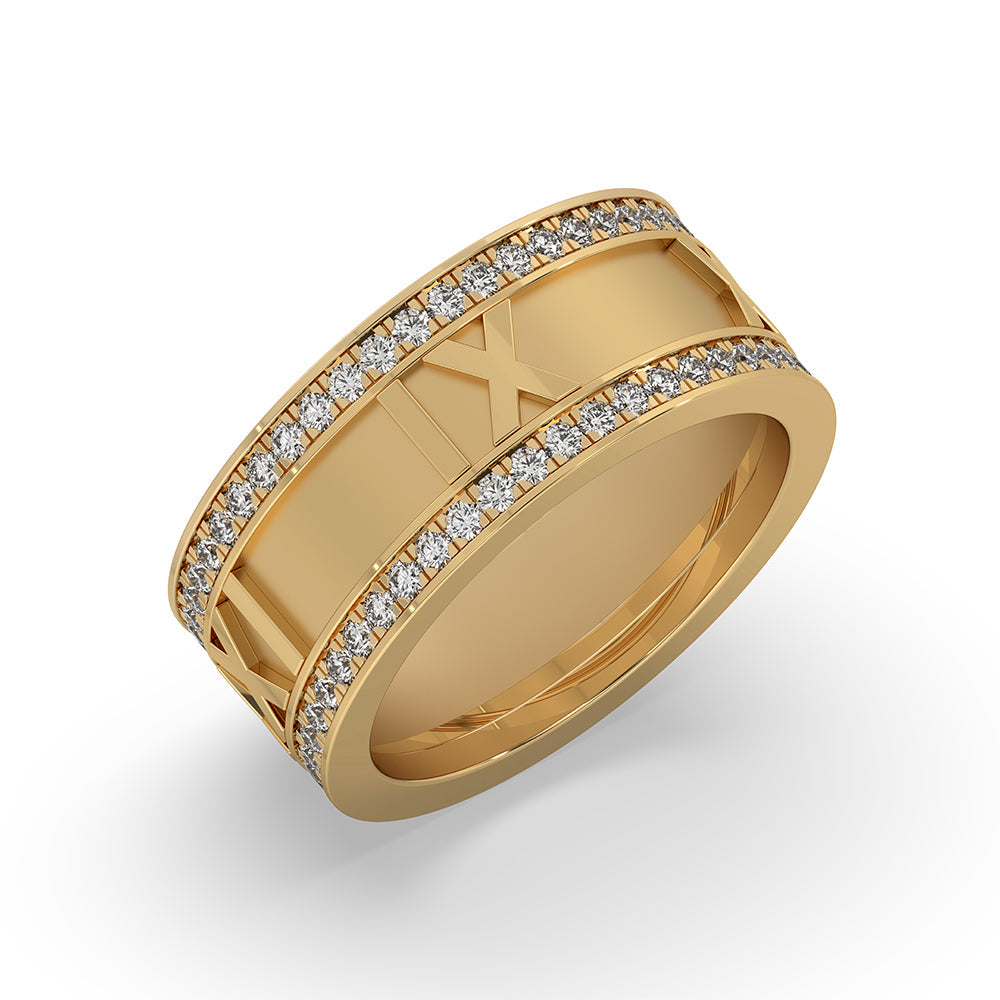 Pave Diamond Wedding Band - Round Diamond